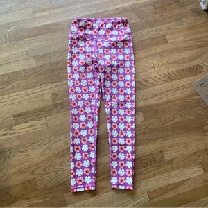 Hanna Andersson Floral Pink Kids Leggings Size 10 EUC